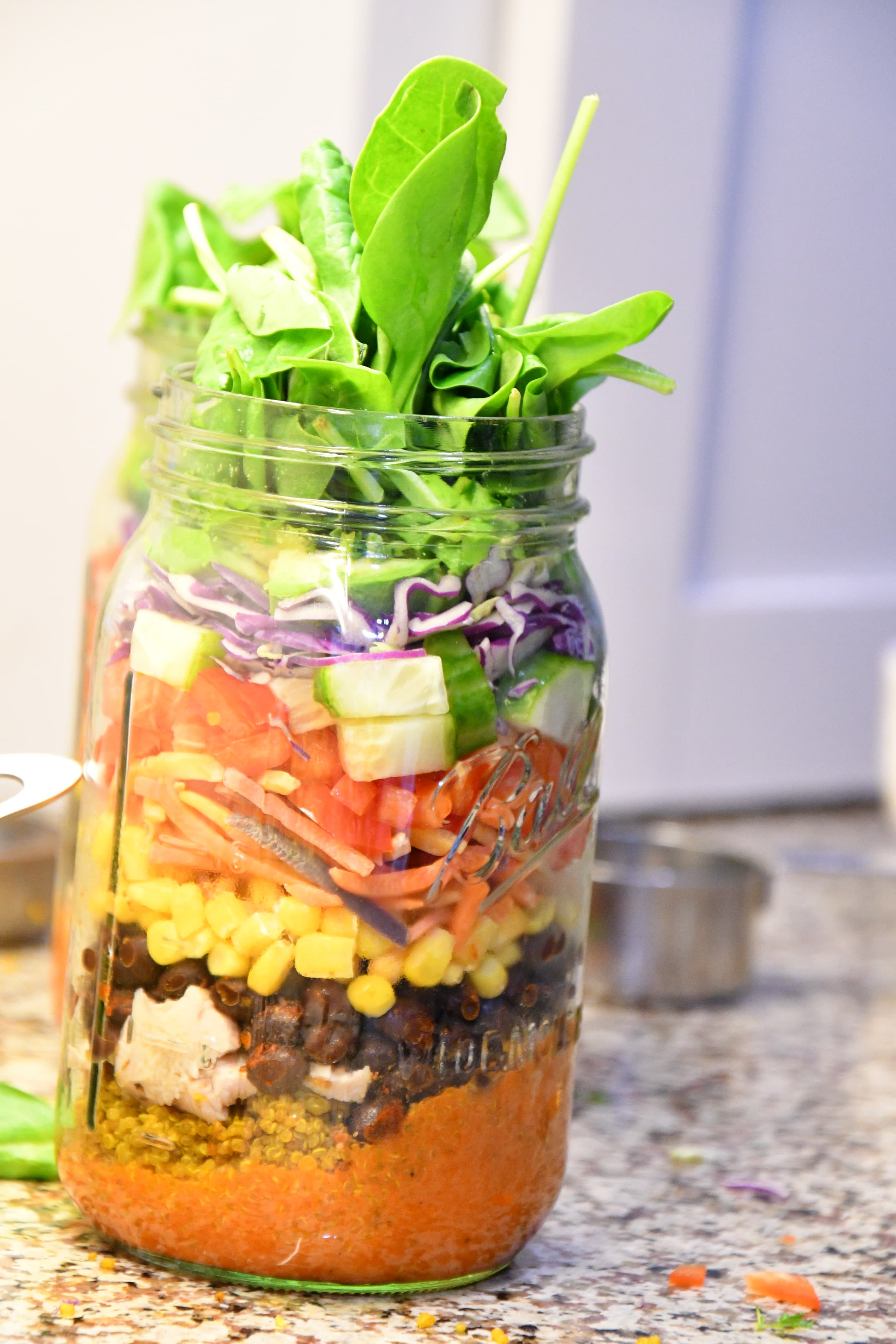 Layered jar salad
